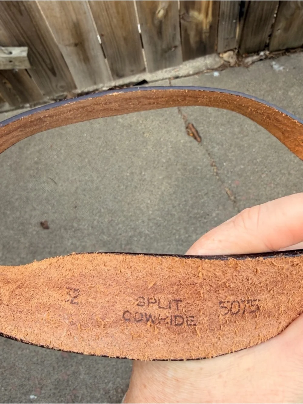 Vintage Embossed Brown Leather Belt Size 32
